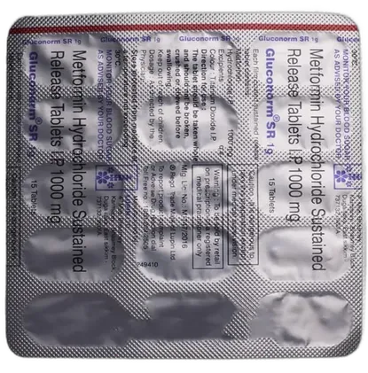 gluconorm sr 1000mg tablet 15's